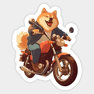 Cool dog riding motorbike Sticker